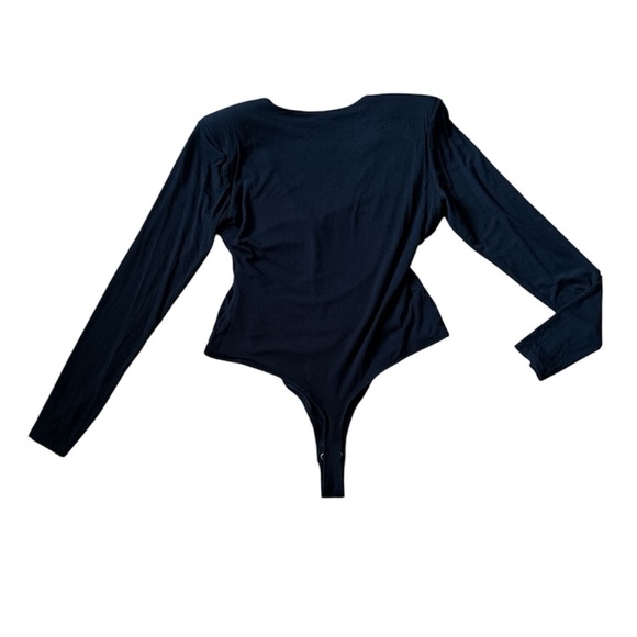 GOOD AMERICAN Long Sleeved Deep Plunge Bodysuit, Size 3 (L?) - Picture 4 of 8